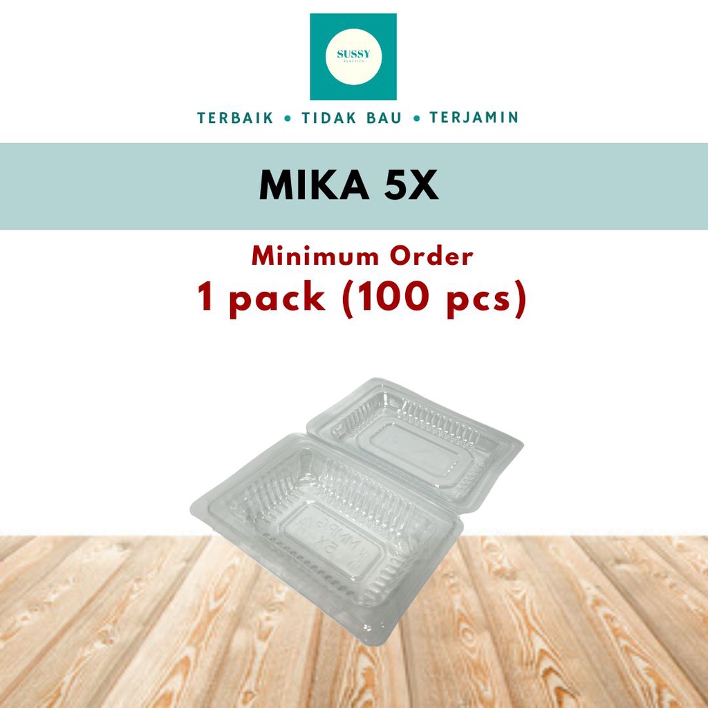 PLASTIK MIKA KUE UKURAN 5X ISI 100 PCS / MIKA KOTAK MAKAN / BOX MIKA BOLU DAN MAKANAN