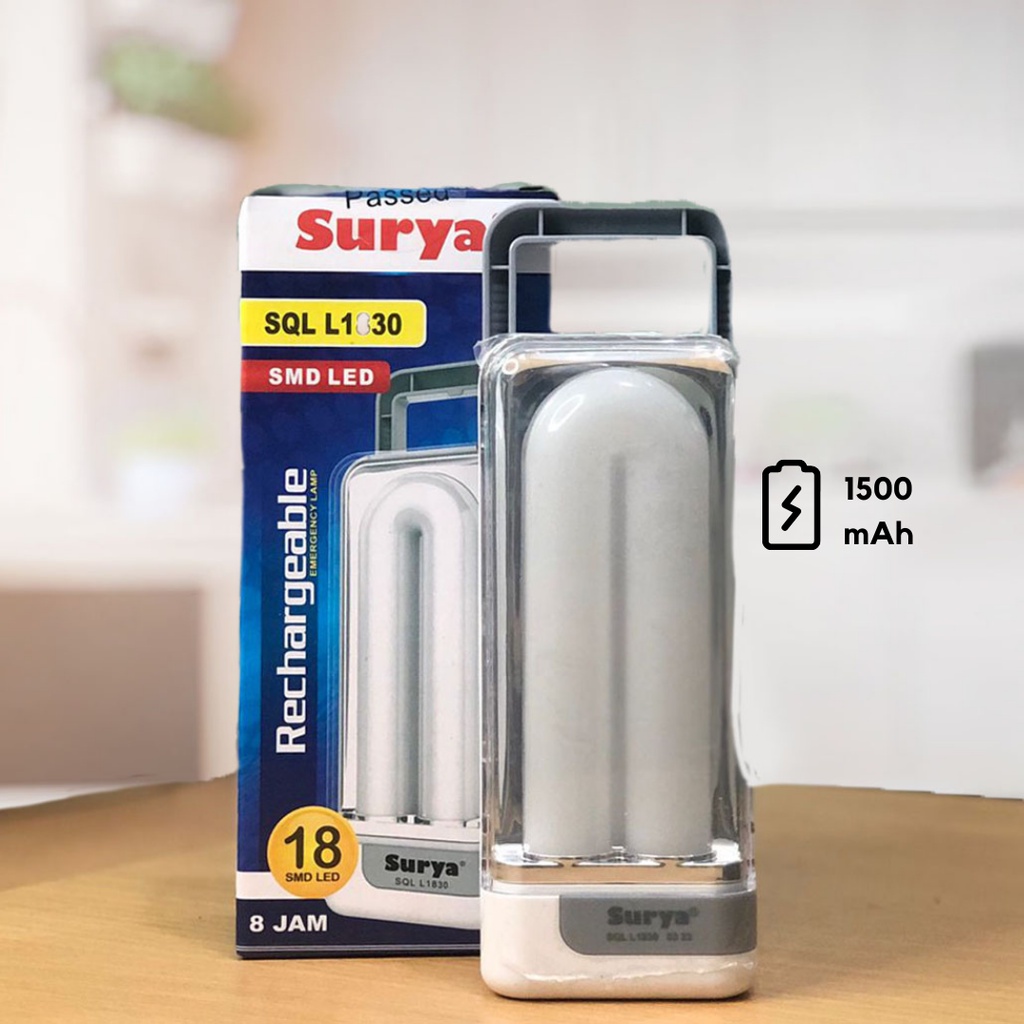 Surya Lampu Emergency SQL L1830 SMD LED Rechargeable tahan hingga 8 Jam / Lampu Darurat