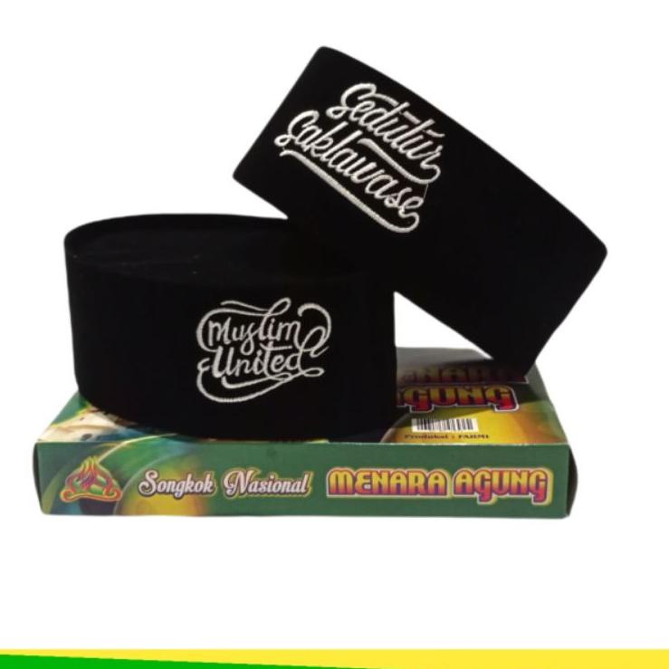 Peci Songkok Kopiah Uas Muslim United Sedulur Saklawase ( Bordir Kanan Kiri) {PRW.18Oc22p}