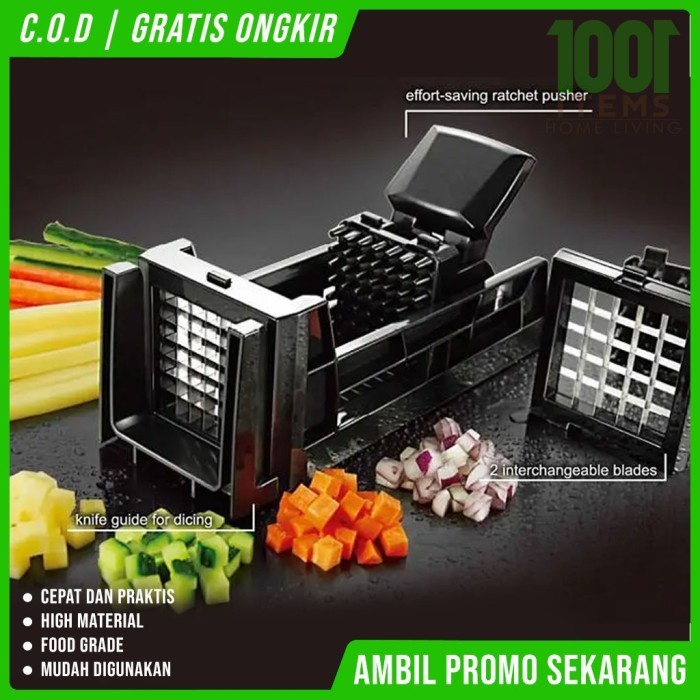 Dicer Alat Pemotong Kentang Buah Sayur Dadu Slicer Praktis Serbaguna
