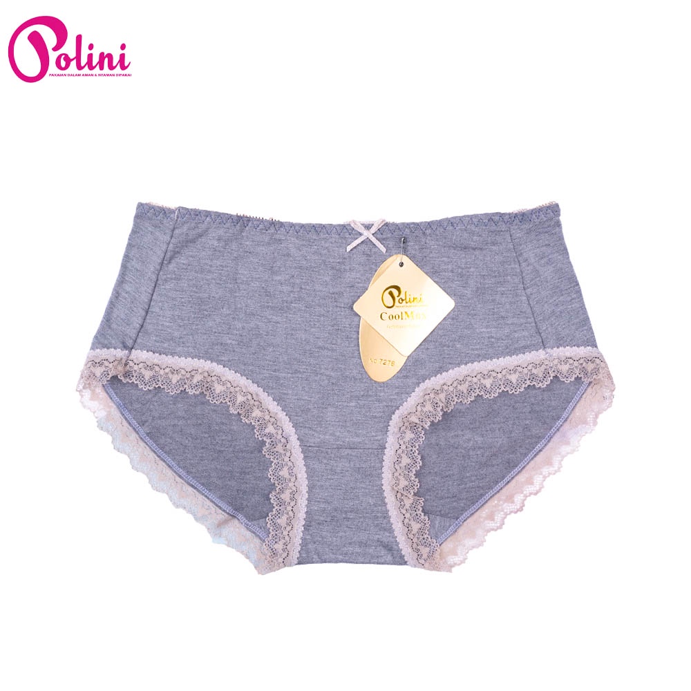 POLINI Celana Dalam Wanita Renda Bahan Katun Midwaist 7275