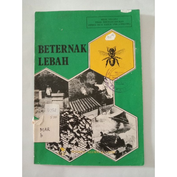 beternak lebah - buku jadul - buku bekas perpustakaan