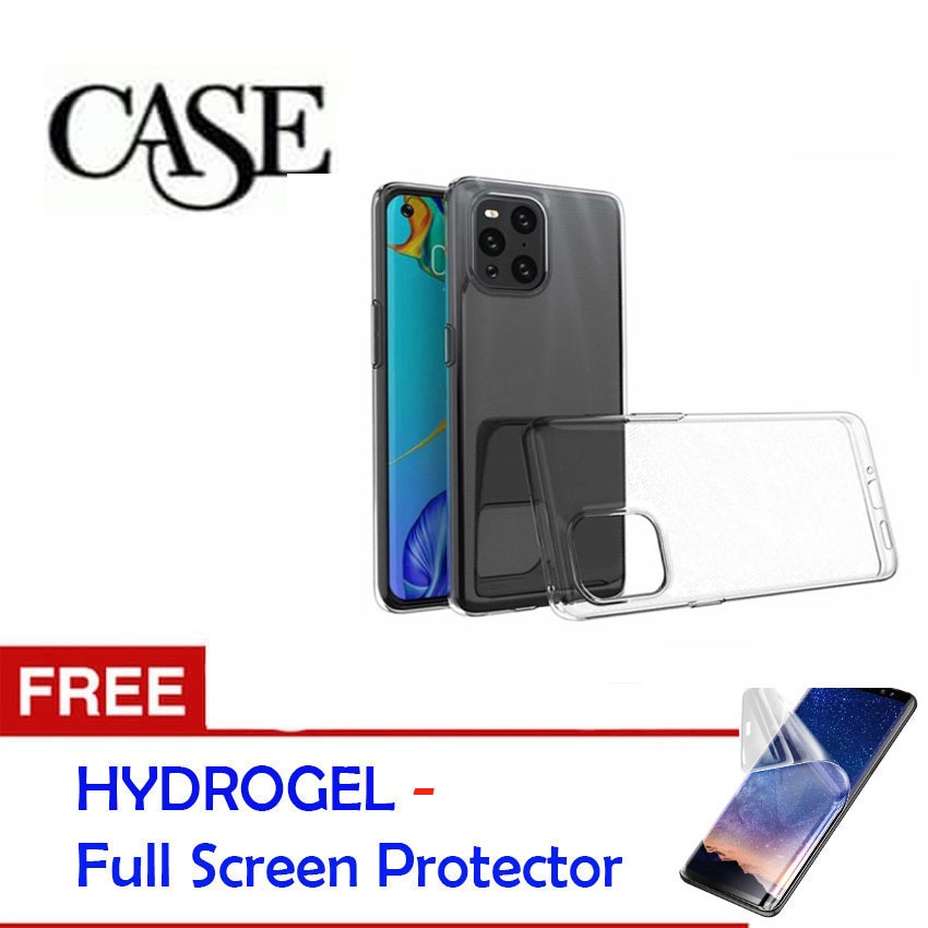 Clear Soft Case for Oppo Find X3 2021 - 6.7 inch - Gratis Hydrogel