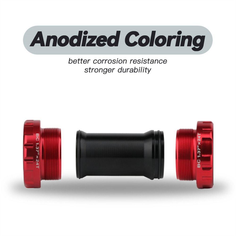 R-FLOWER Bracket Bawah Sepeda Olahraga Outdoor Sepeda Jalan Benang Motif Tengah Hollow Shaft