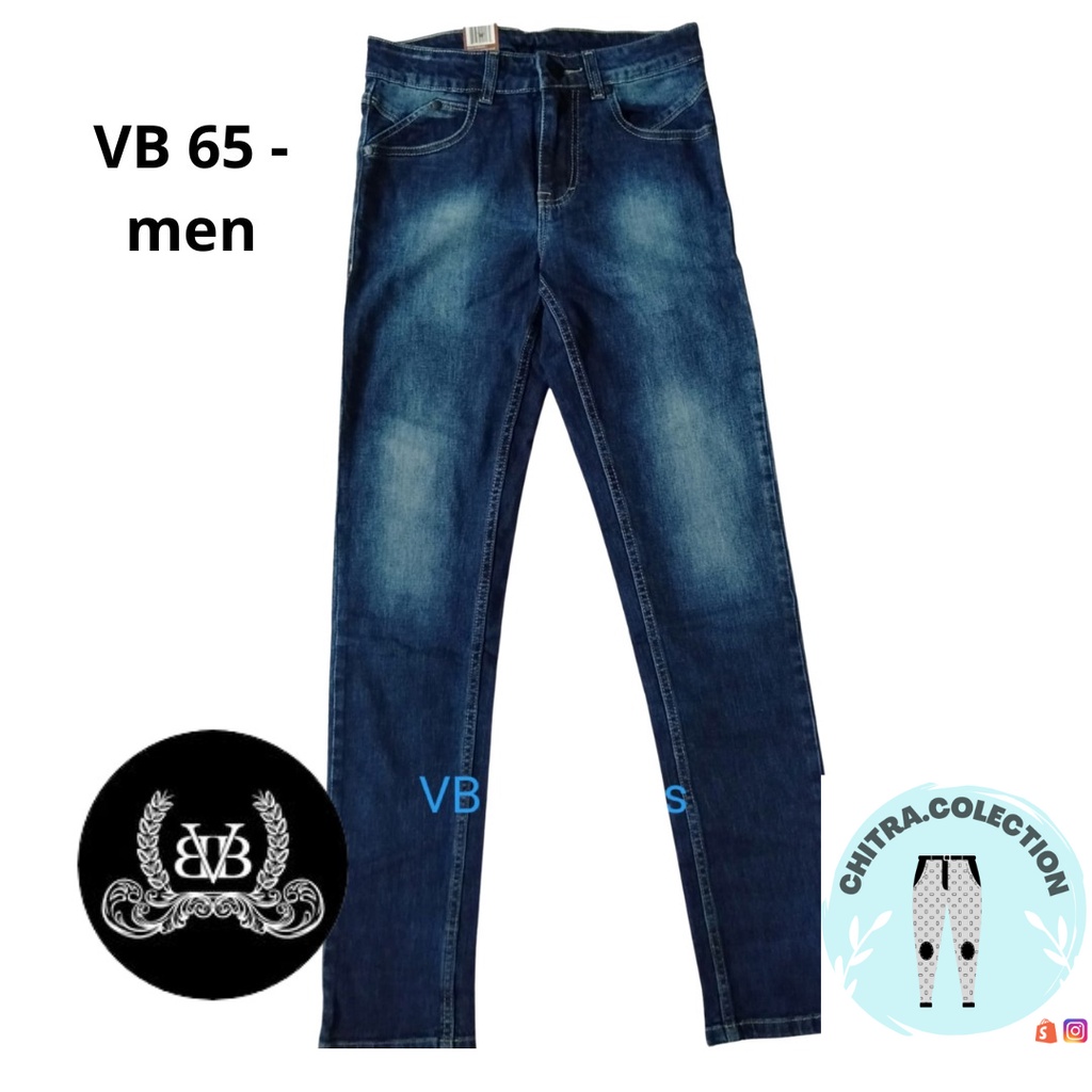 BVB Men - Celana panjang Jeans Pria Denim Premium Stretch VB 65