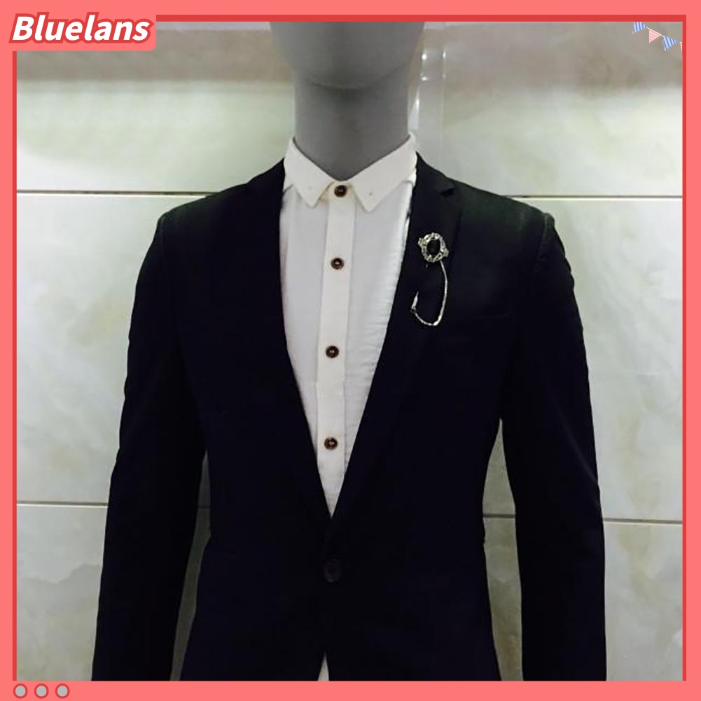 Bros Pin Kerah Rantai Rumbai Berlian Imitasi Gaya Vintage Untuk Unisex