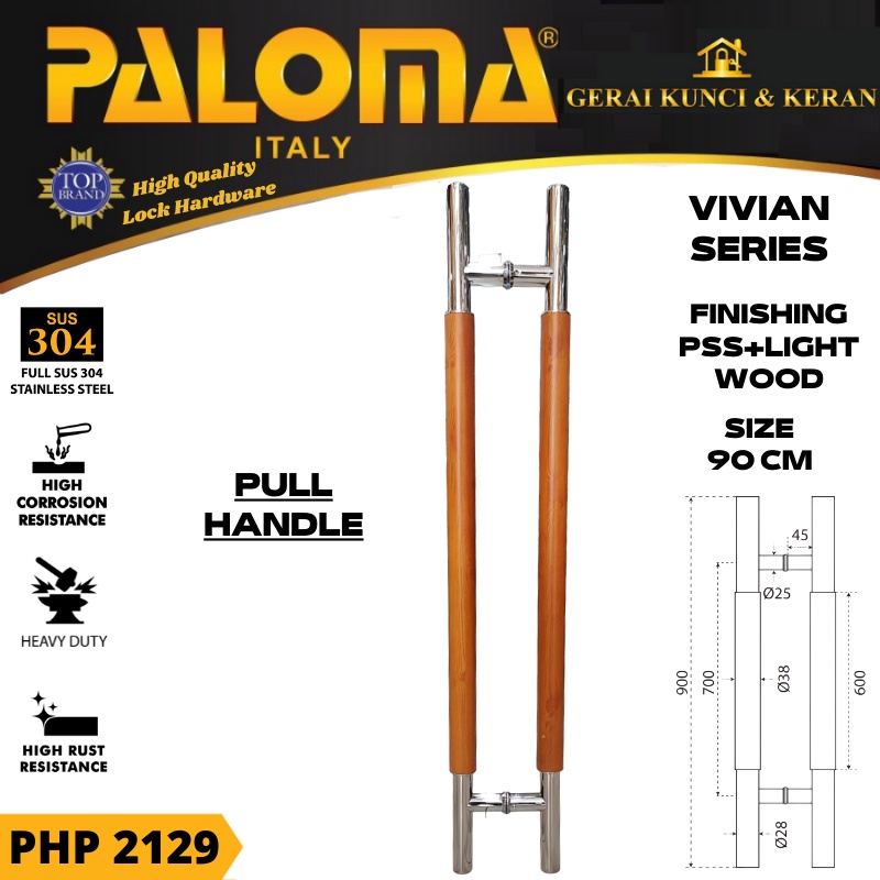 PALOMA PHP 2129 TARIKAN GAGANG PINTU 90 CM VIVIAN PSS + LIGHT WOOD