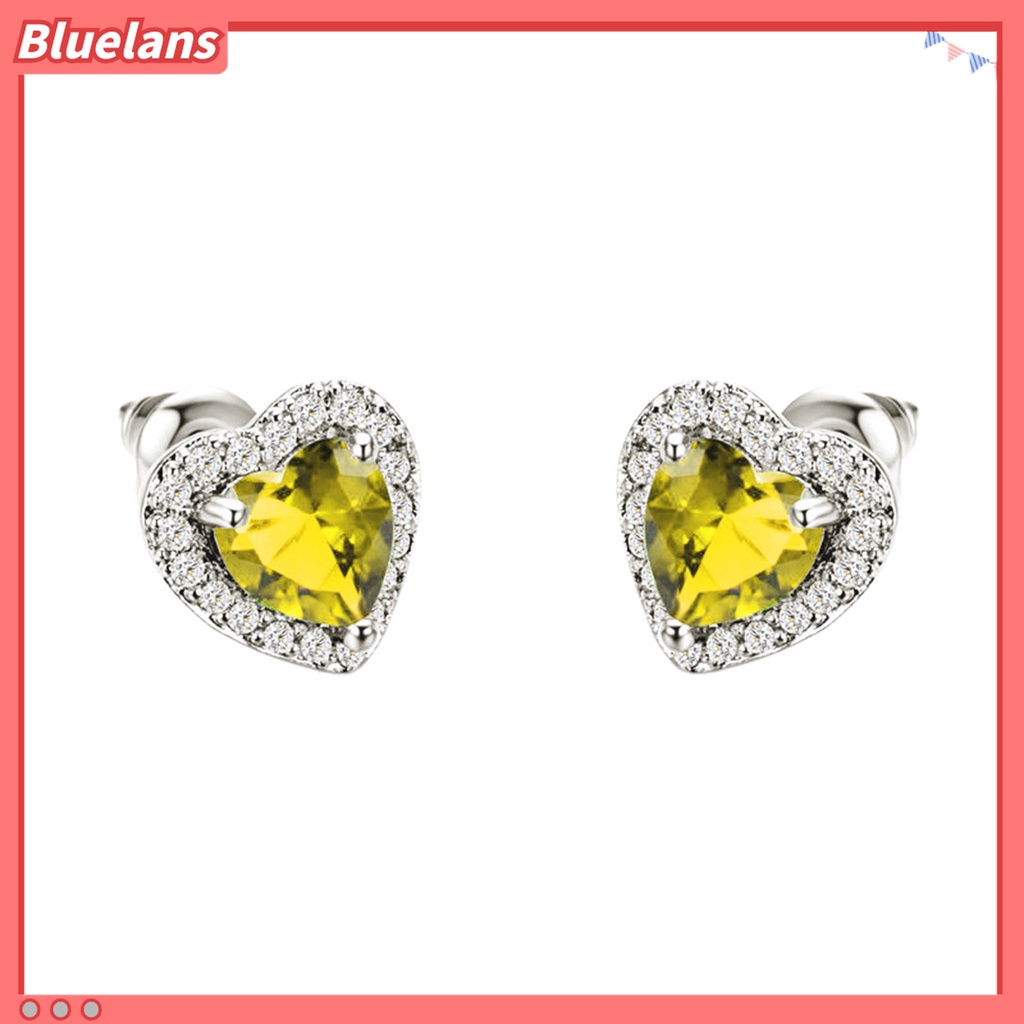 1 Pasang Anting Bentuk Hati Bahan Alloy Untuk Pesta