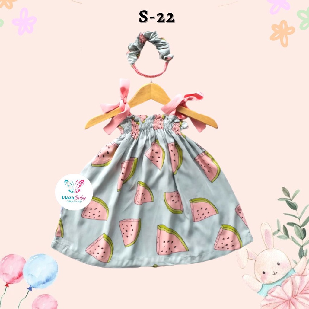 PROMO 7.7 plazababyku  NICOLE summer dress bayi rayon bonus headband scrunchie new2 BUBIBEE