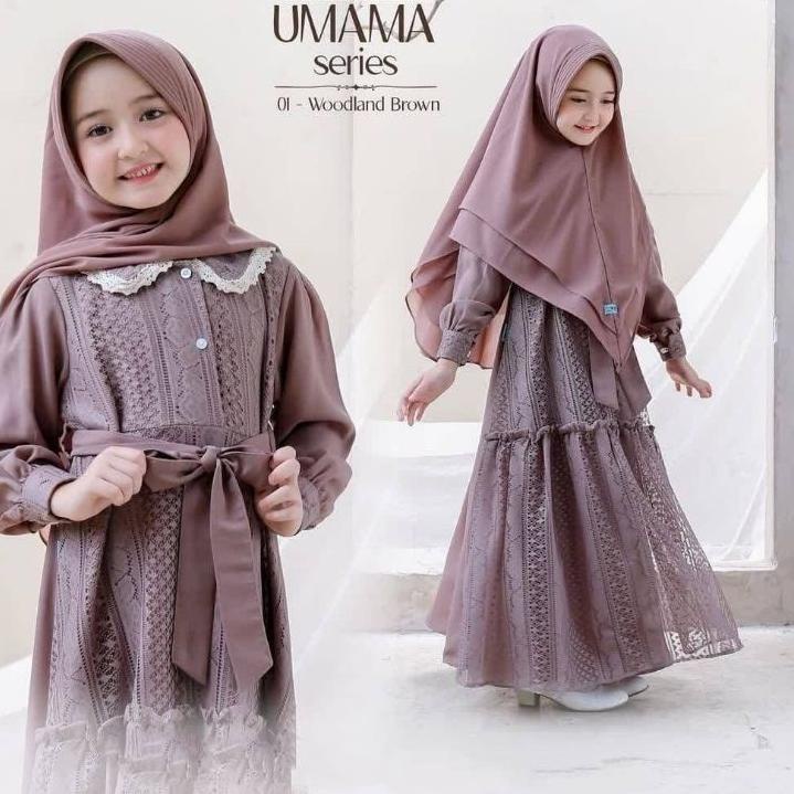 [PRODUK 7ATRP] gamis anak usia 8 sampai 10 tahun umama set syari kids series gamis muslim anak perem
