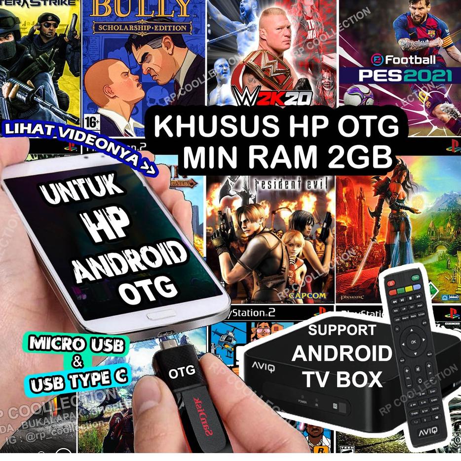 art5l5Kz--Untuk HP Android OTG isi 25 Game PS2 Tanpa Kuota Internet USB Type C Micro USB Game