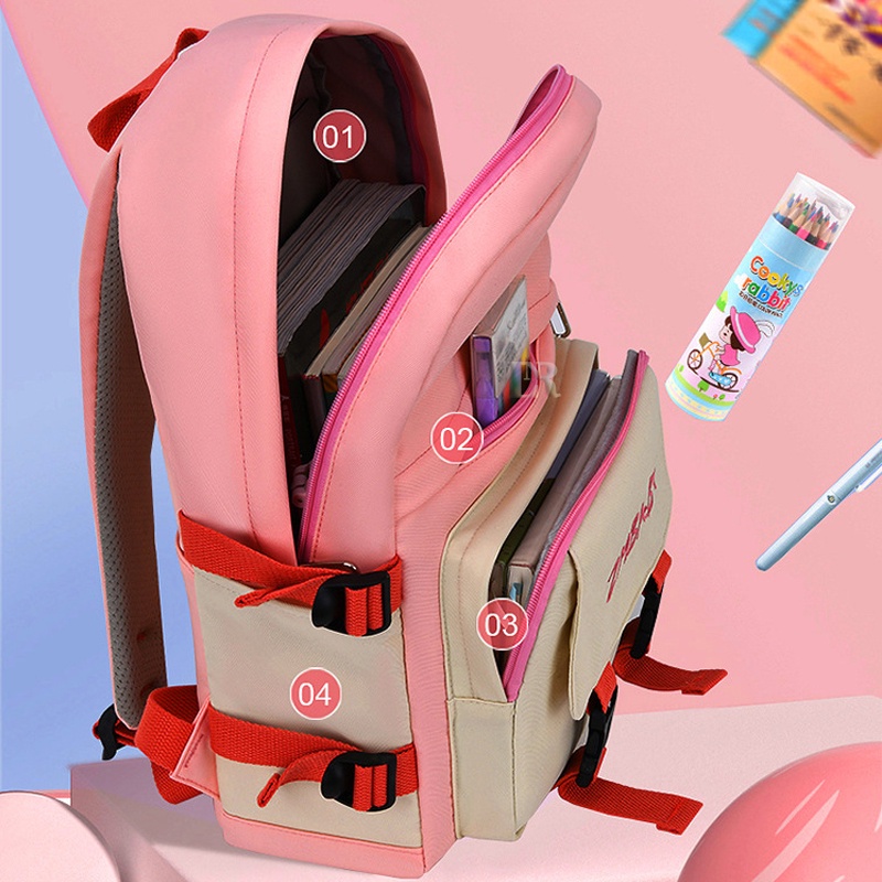 LNR Shop Tedy Dog Tas Ransel Sekolah Import Untuk Anak Perempuan / Laki Laki TK - SD Kelas 1 2 3 4 5 6 Ransel School Bag Anak Tahan Air Bahan Polyester Ringan Lembut Sekolah Dasar Taman Kanak Cewek Playgroup Pre-K K1 K2 Kindergarten Tas Punggung