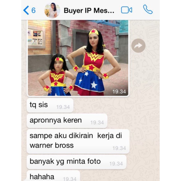 Special Edition Apron Kostum Wonder Woman Dewasa dan Anak