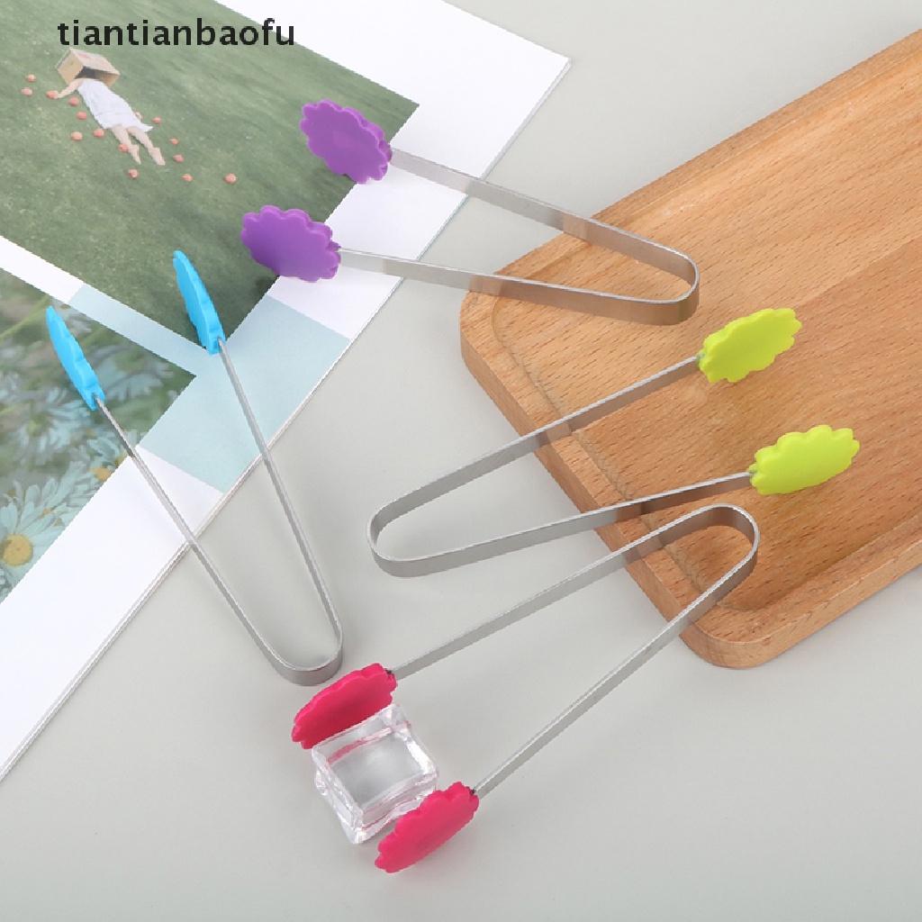 1 Pc Penjepit Makanan Bentuk Bunga Bahan Silikon Stainless Steel Non slip