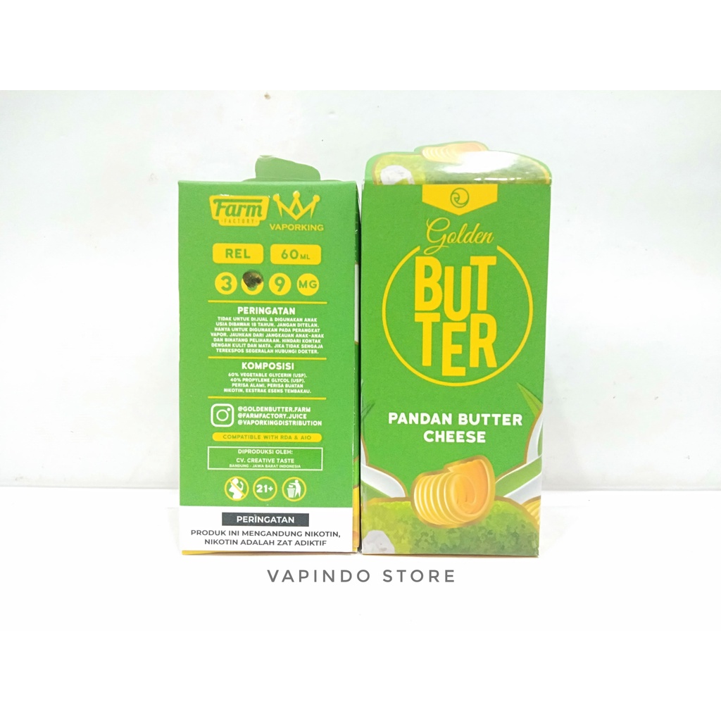 NIC 6MG GOLDEN BUTTER V2 PANDAN BUTTER CHEESE 60ML BY FARM FACTORY