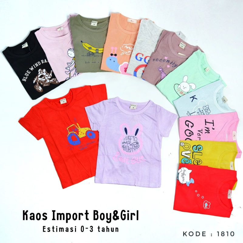 Kaos Import Anak Cewek Kaos Girl 0-3 Tahun  Bahan Super Adem
