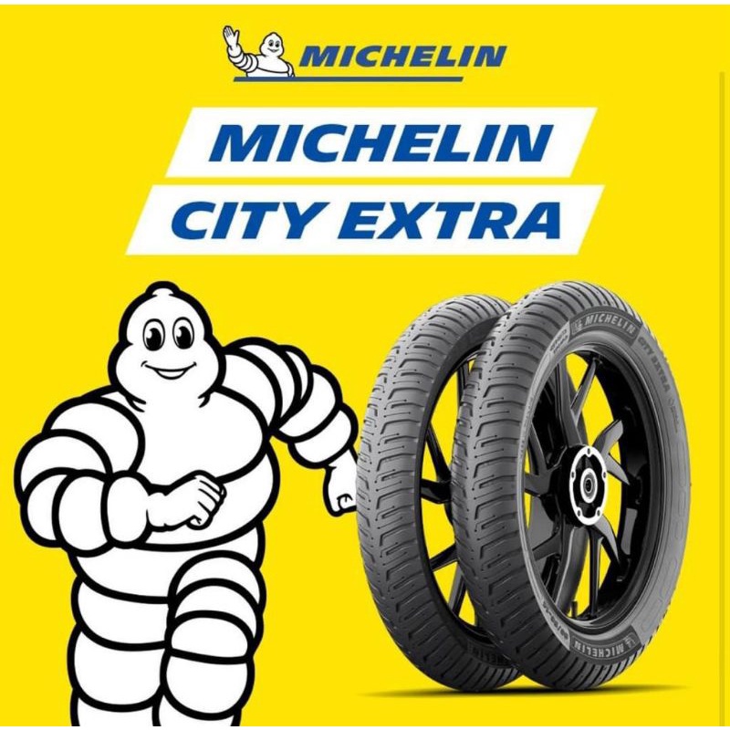 PAKET - BAN MICHELIN CITY EXTRA 80/90-14 DAN 90/90-14 TUBELESS - IMPOR 2022