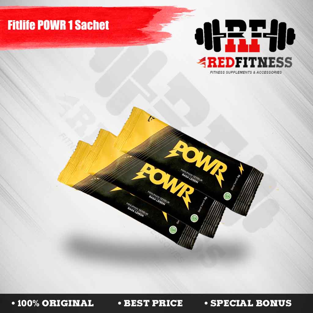 Fitlife POWR Eceran 1 Sachet / Pre Workout Suplemen Penambah Tenaga / Power