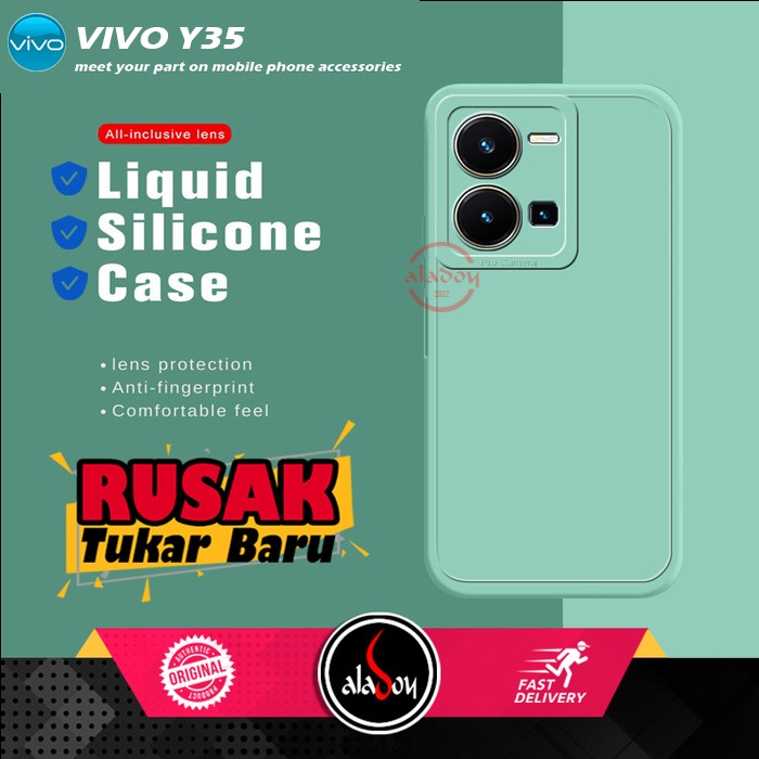 Soft Case Vivo Y35 2022 Case Liquid Silicone Pro Camera Premium Casing