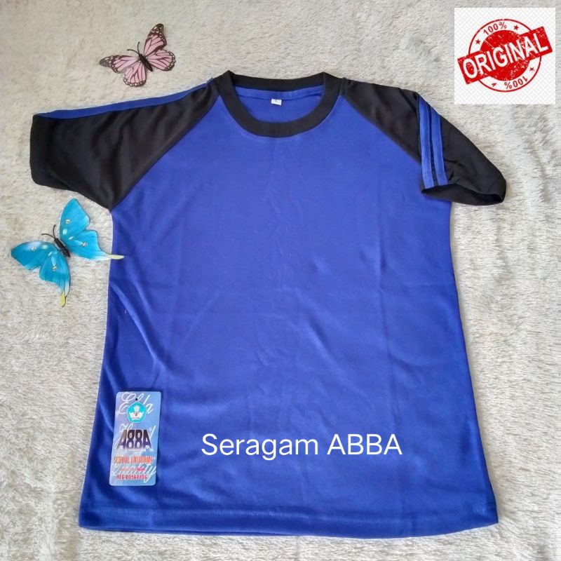 Kaos Olahraga TK dan SD Biru Lengan Panjang dan Pendek Ready