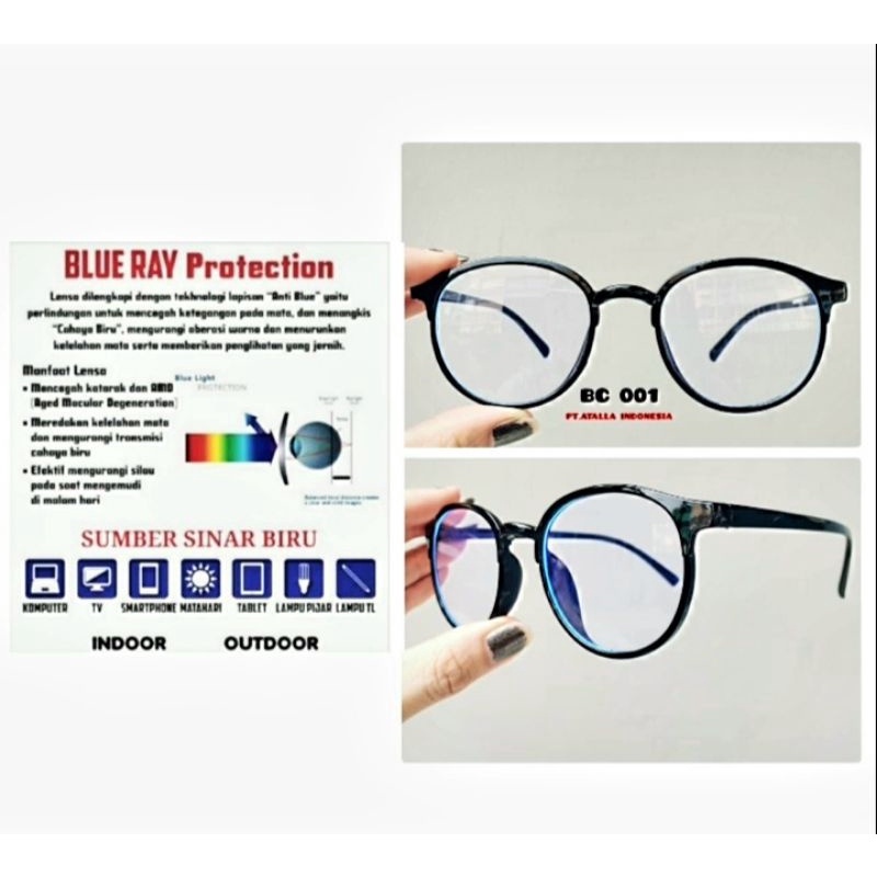KACAMATA BACA / KACAMATA PLUS ANTI RADIASI LENSA BLUERAY FRAME OVAL WANITA PRIA