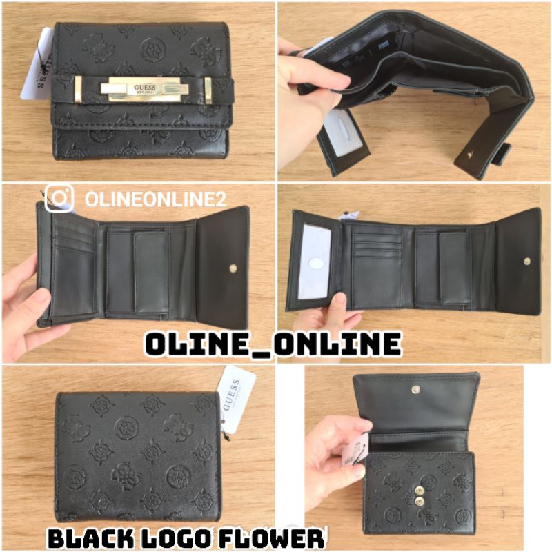 dompet bea lipat tiga trifold wallet gb small size roomy wallet wanita women fashion terbaru gold black emboss grey pink beige grey light grey croco gs flower 4g