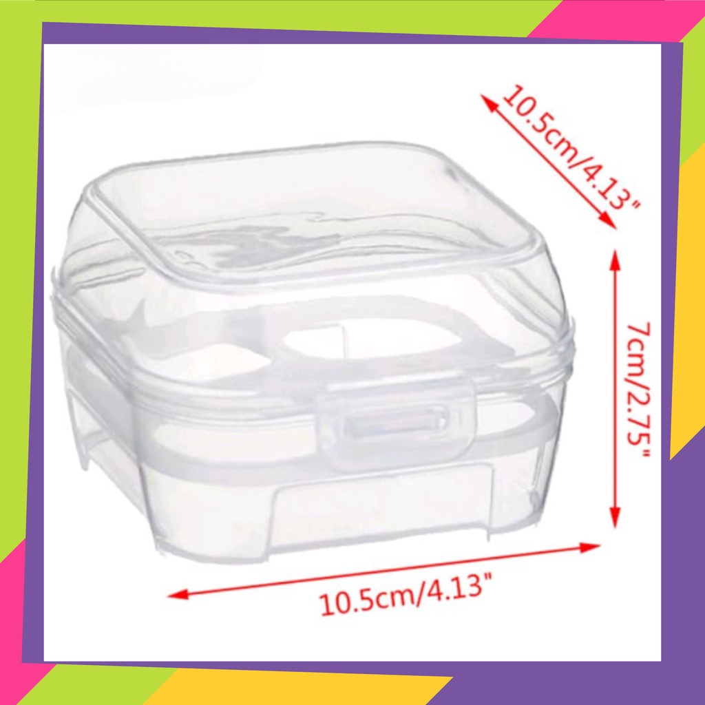 1818 / Kotak penyimpanan spons blender foundation 4 grid warna transparan