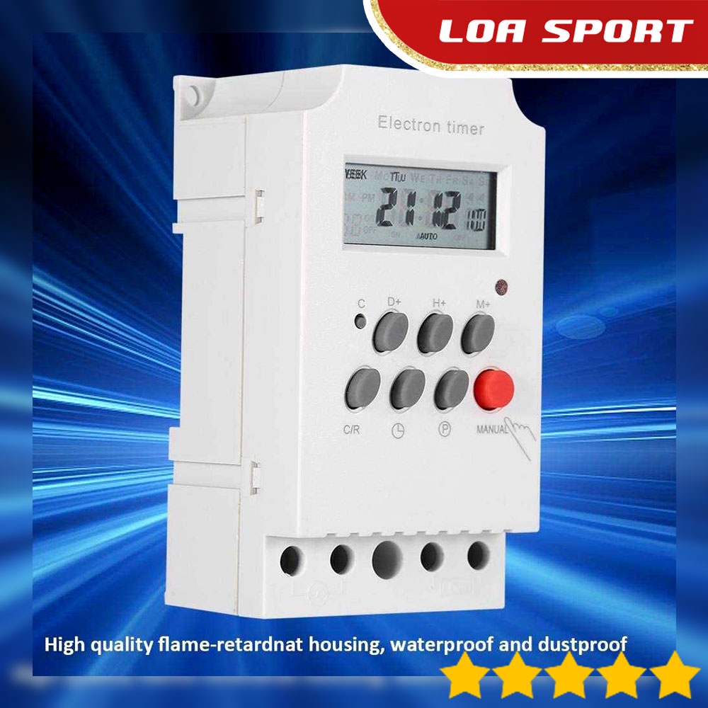 MCB Timer Digital Otomatis Pemutus Listrik 25A 220V Layar LCD