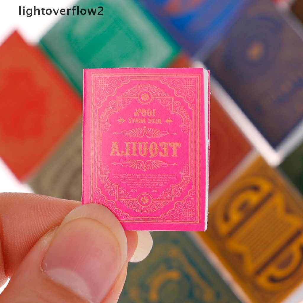 (lightoverflow2) 4pcs / set Miniatur Buku Skala 1: 12 Untuk Dekorasi Rumah Boneka