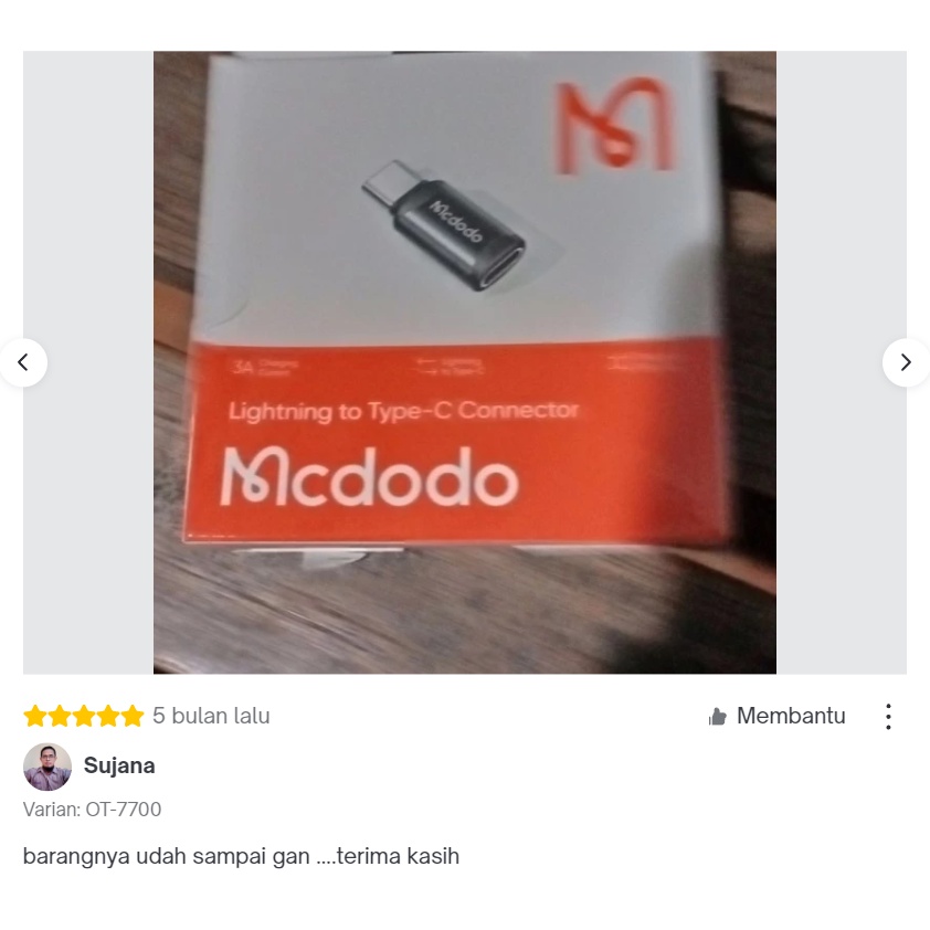MCDODO OT-7700 Converter Otg Iphone Lightning To Type C Fast Charge 3A