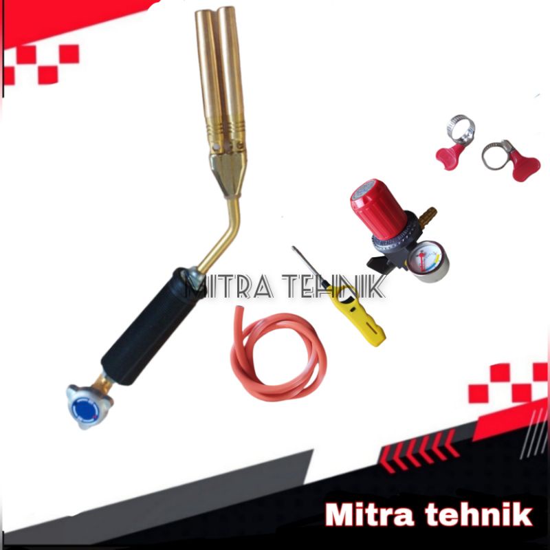 gas torch  2 mata heating torch kompelit/ kepala torch manual