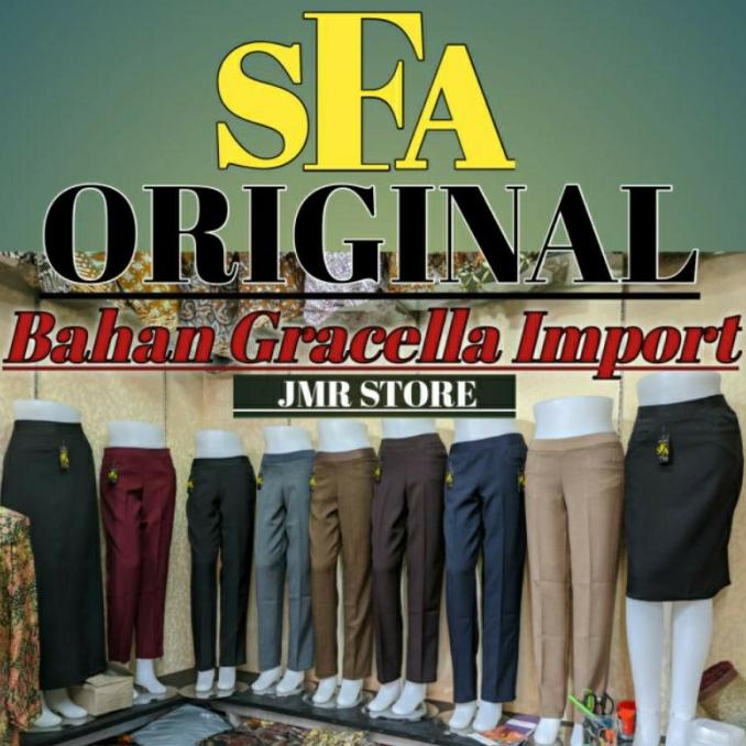 celana bahan celana kantor pinggang karet merk SFA original Termurah