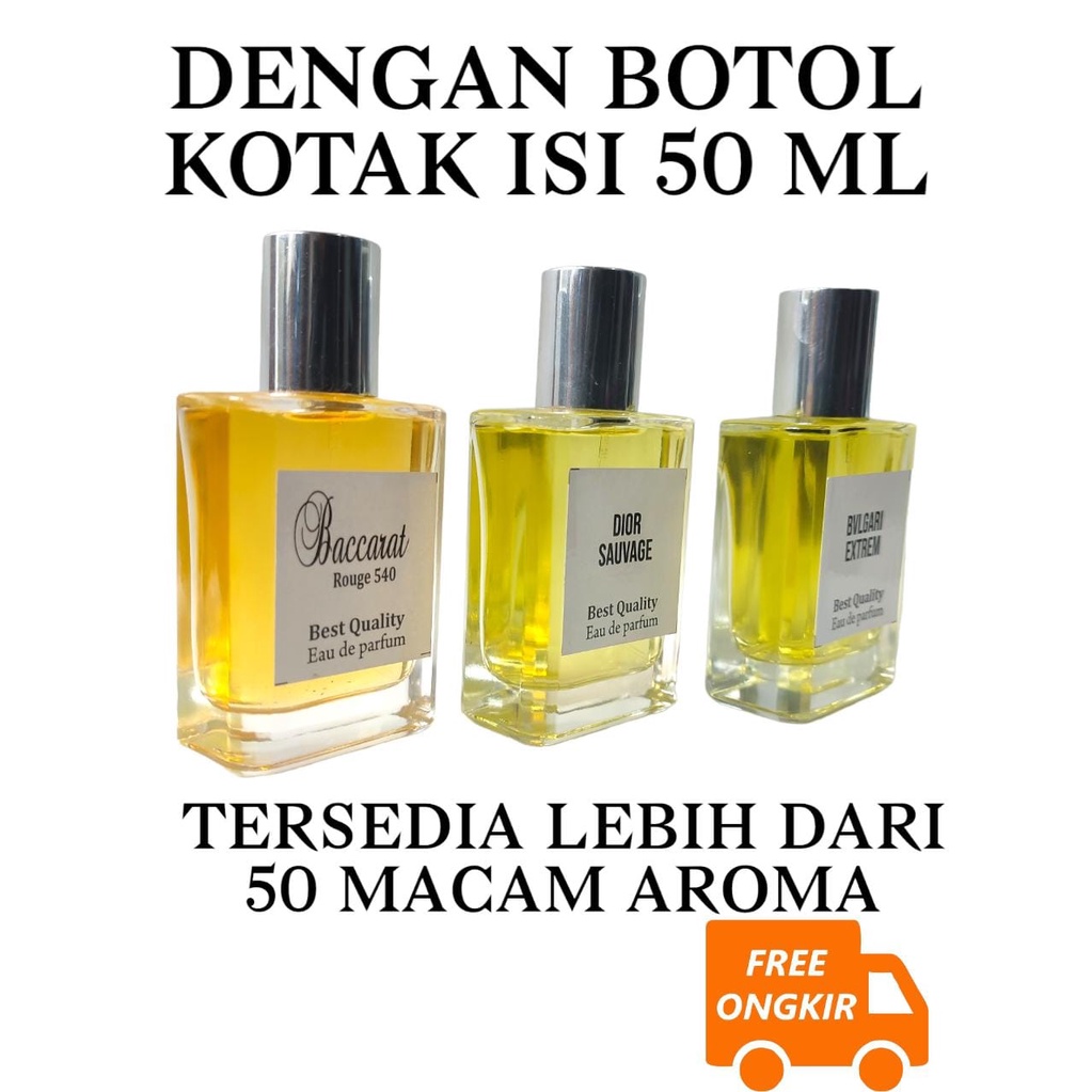 (50KTK) PARFUM ISI ULANG PREMIUM KUALITAS TERBAIK. PARFUM REFILL 50 ML BERBAGAI AROMA.