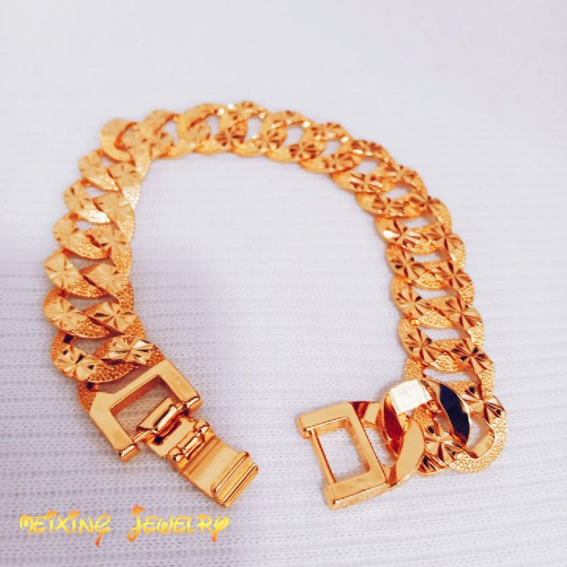 GELANG RANTAI TITANIUM SISIK NAGA GOLD ASLI ORIGINAL