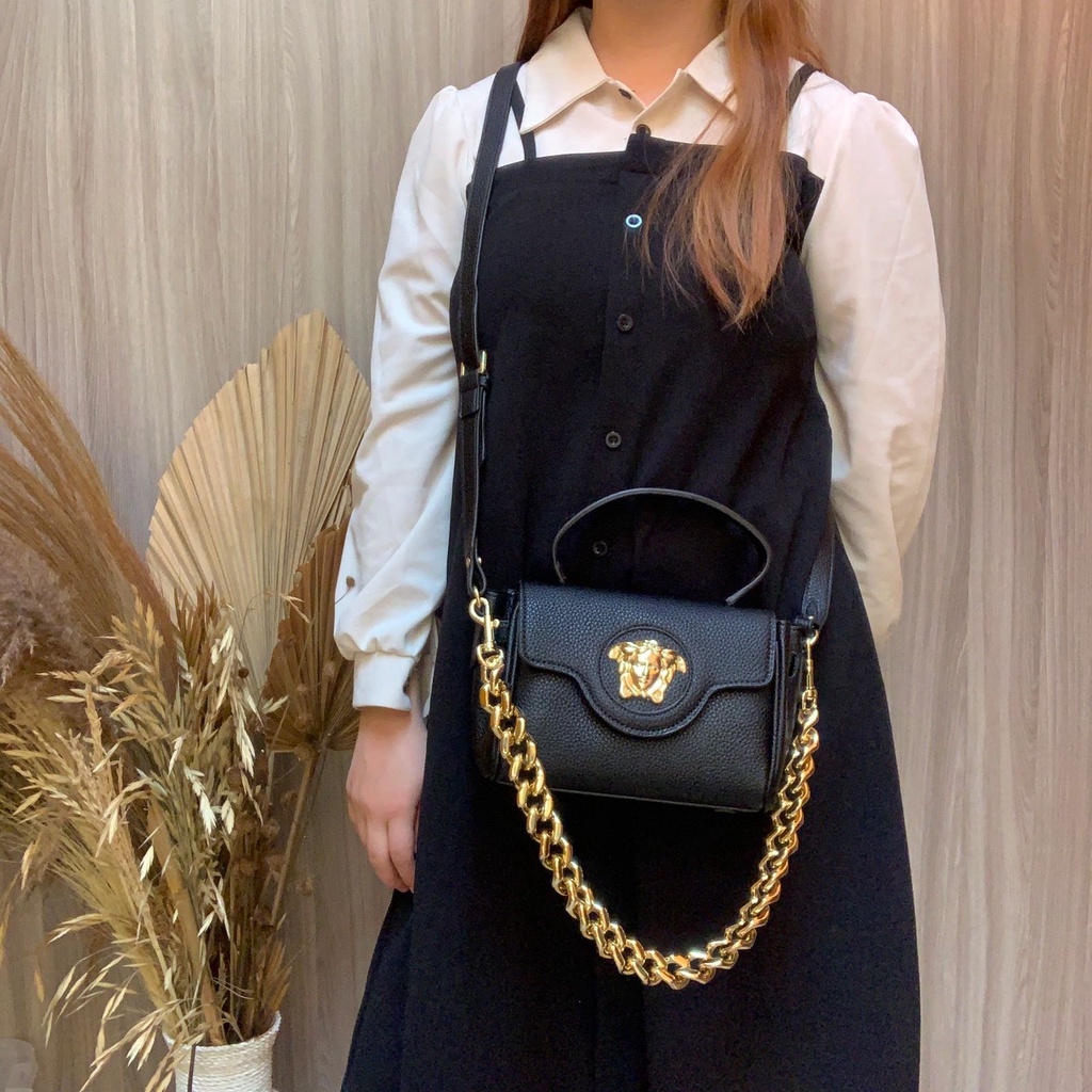 (20 CM) (MICROCHIP) LUXY LX2273 TAS HANDBAG WANITA LA MEDUSA BAG SMALL FULLSET WITH BOX KUALITAS VIP PLATINUM 1:1