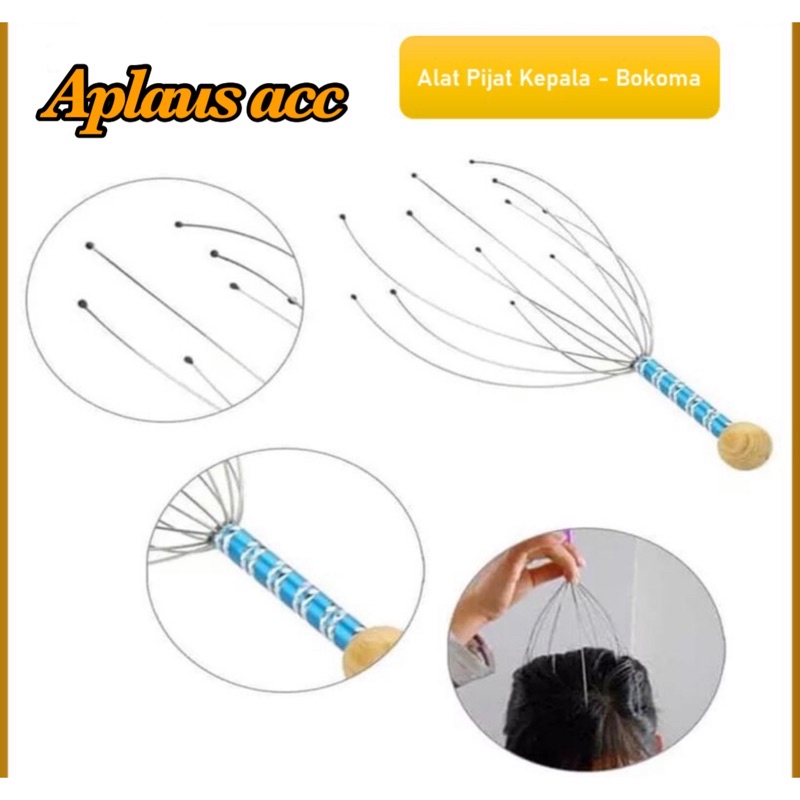 Alat Pijat Kepala Bokoma Stainless Alat Pijat Kepala Massage Tanpa Listrik Alat Refleksi
