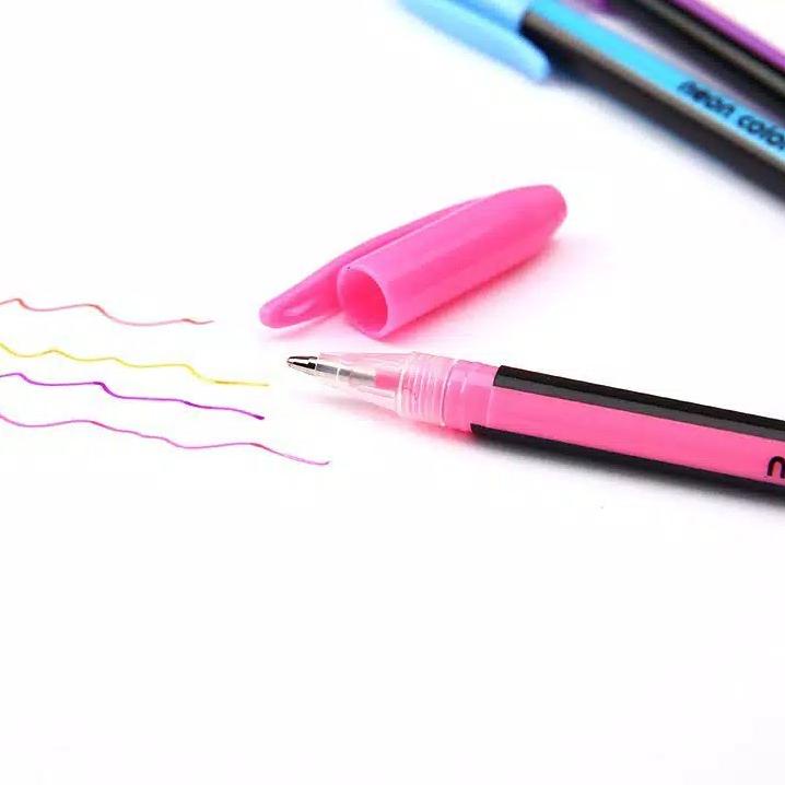 

[KODE YC9FN] PULPEN GEL NEON GLITER WARNA WARNI (12 PCS)