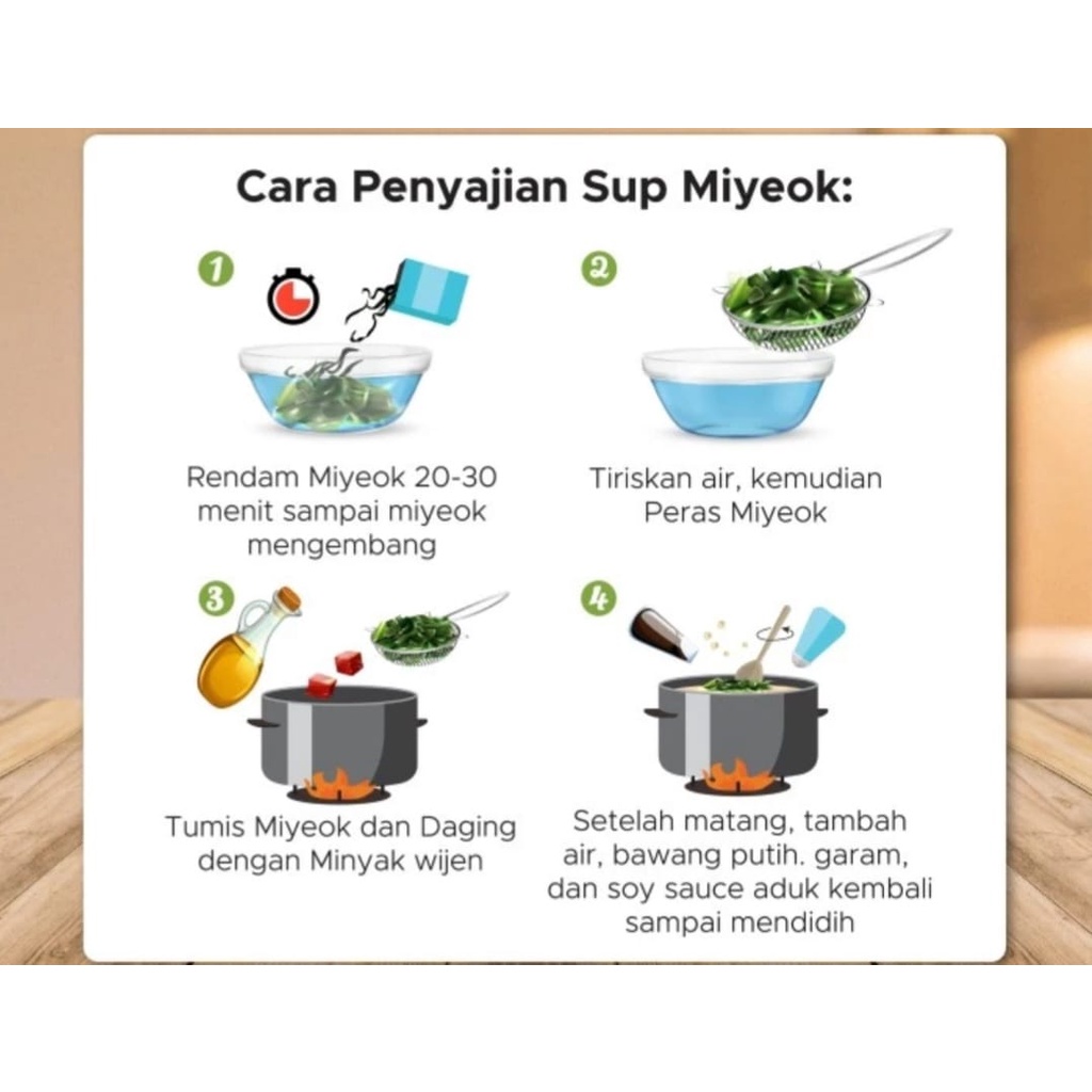 Cut Wakame Rumput laut kering / Dried Seaweed /Miyeok Miso soup 10gr