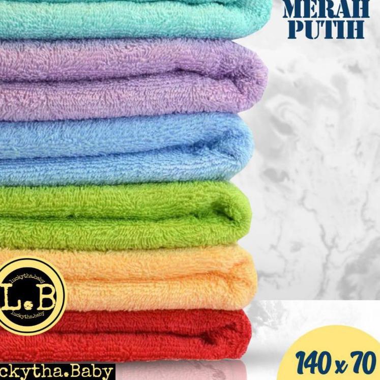 Terlaris Handuk dewasa jumbo merah putih by terry palmer / handuk dewasa / handuk polos / handuk man