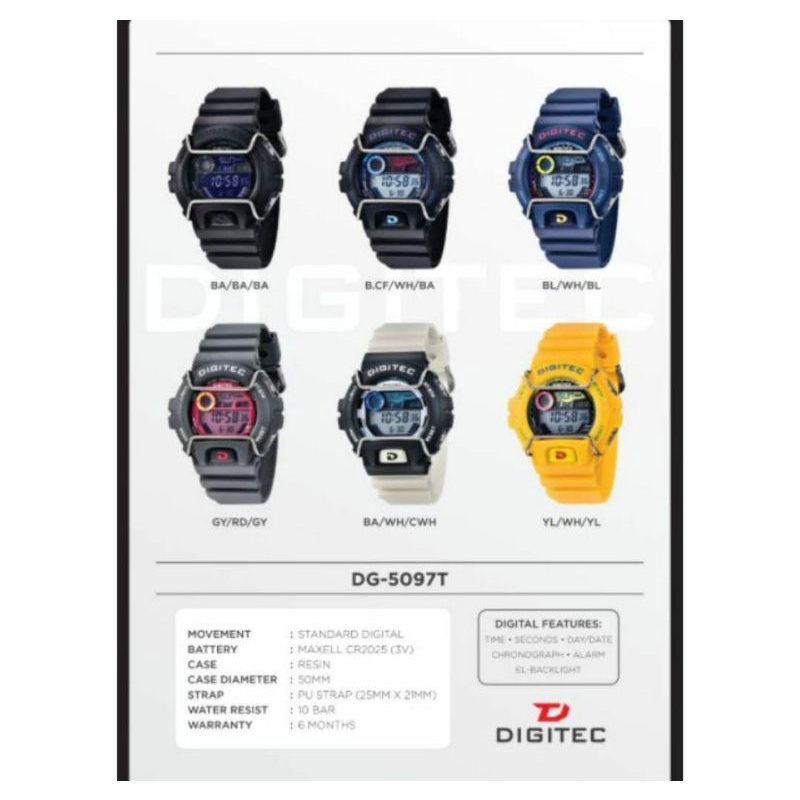 Jam Tangan 5097 Digital For Sale Jam Keren Fashion Pria Anti Air Outdoor