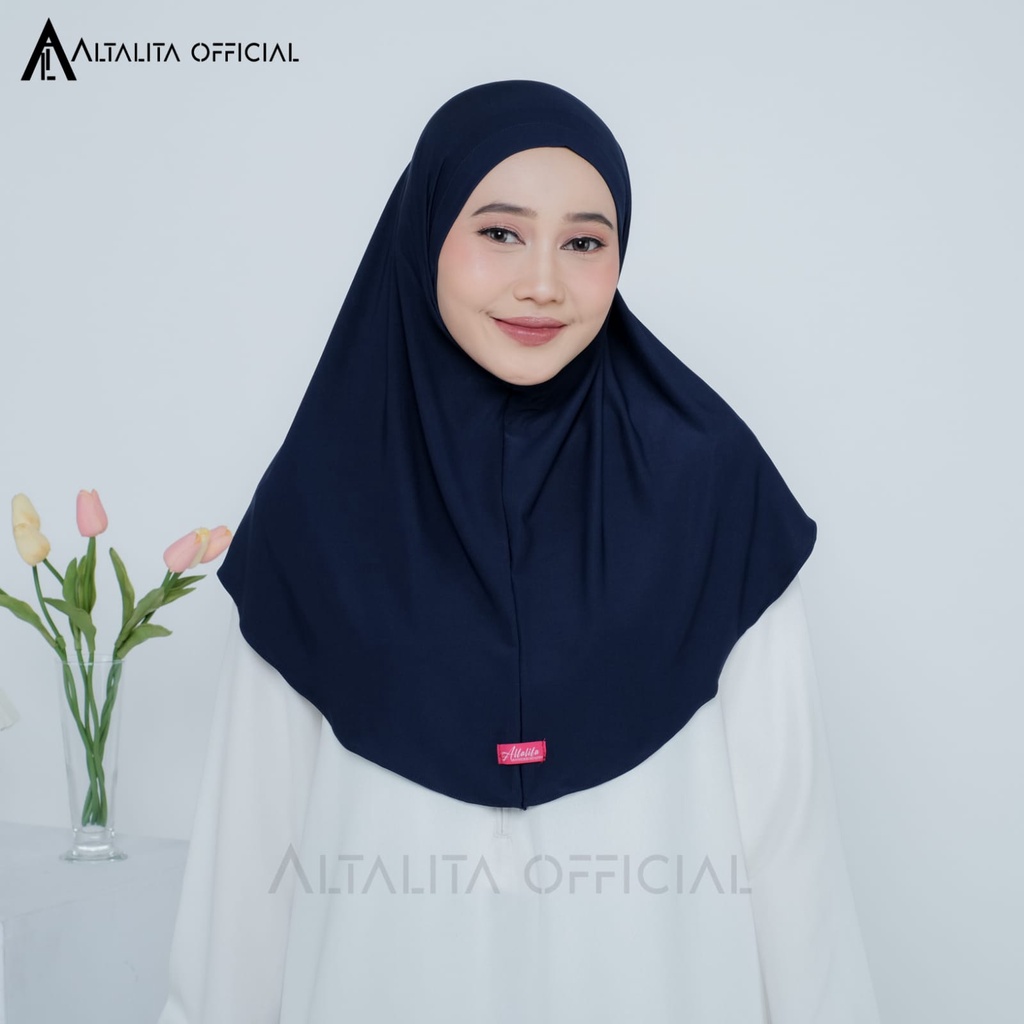 Altalita - Jilbab Instan Zaida Malay Non Pet Terbaru | Kerudung Bergo Hamidah Instan Non Pet Menutup Dada | Hijab Malaysia Instan Jumbo Bahan Jersey Premium Non Pad Cocok untuk Sekolah Olahraga Volly Futsal Senam dan Sehari-hari