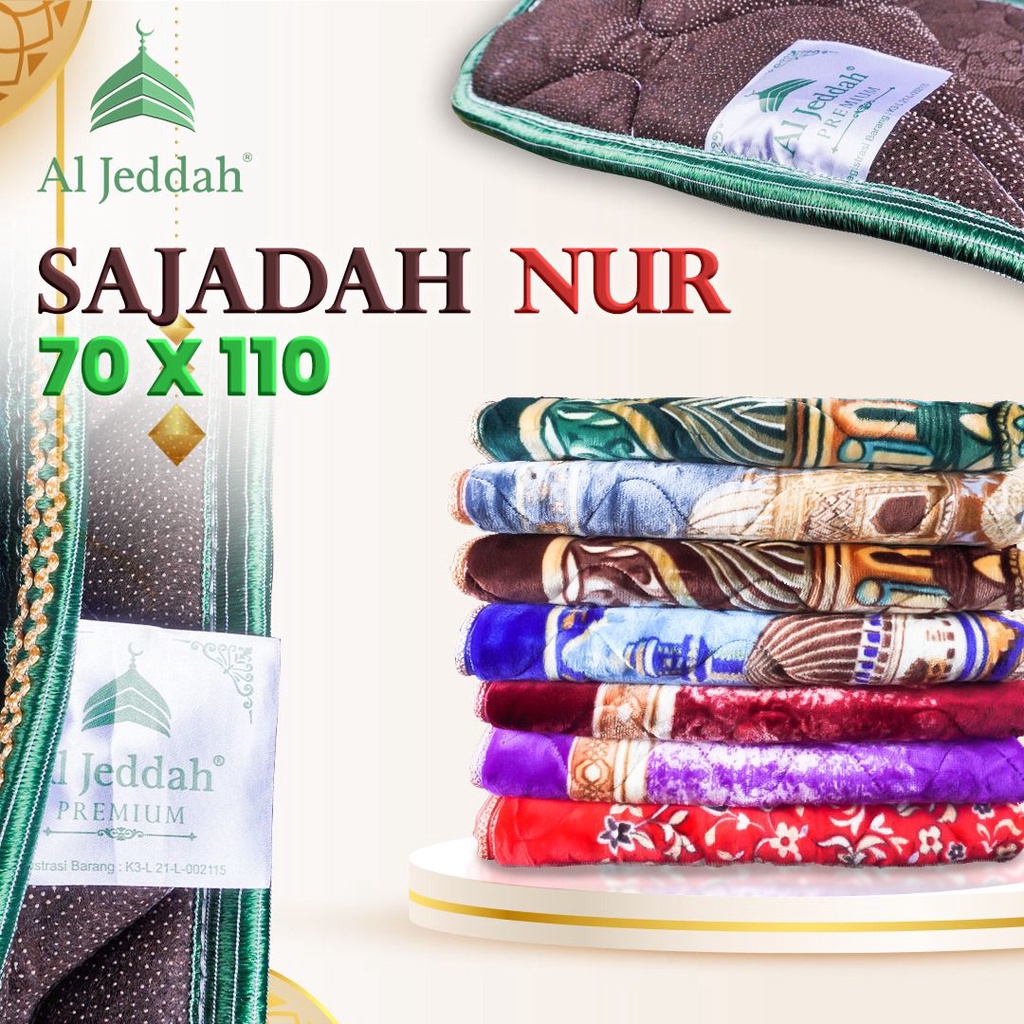 Sajadah Tebal AL-JEDDAH 70x110 Sajadah NUR Halus Lembut Sejadah Empuk