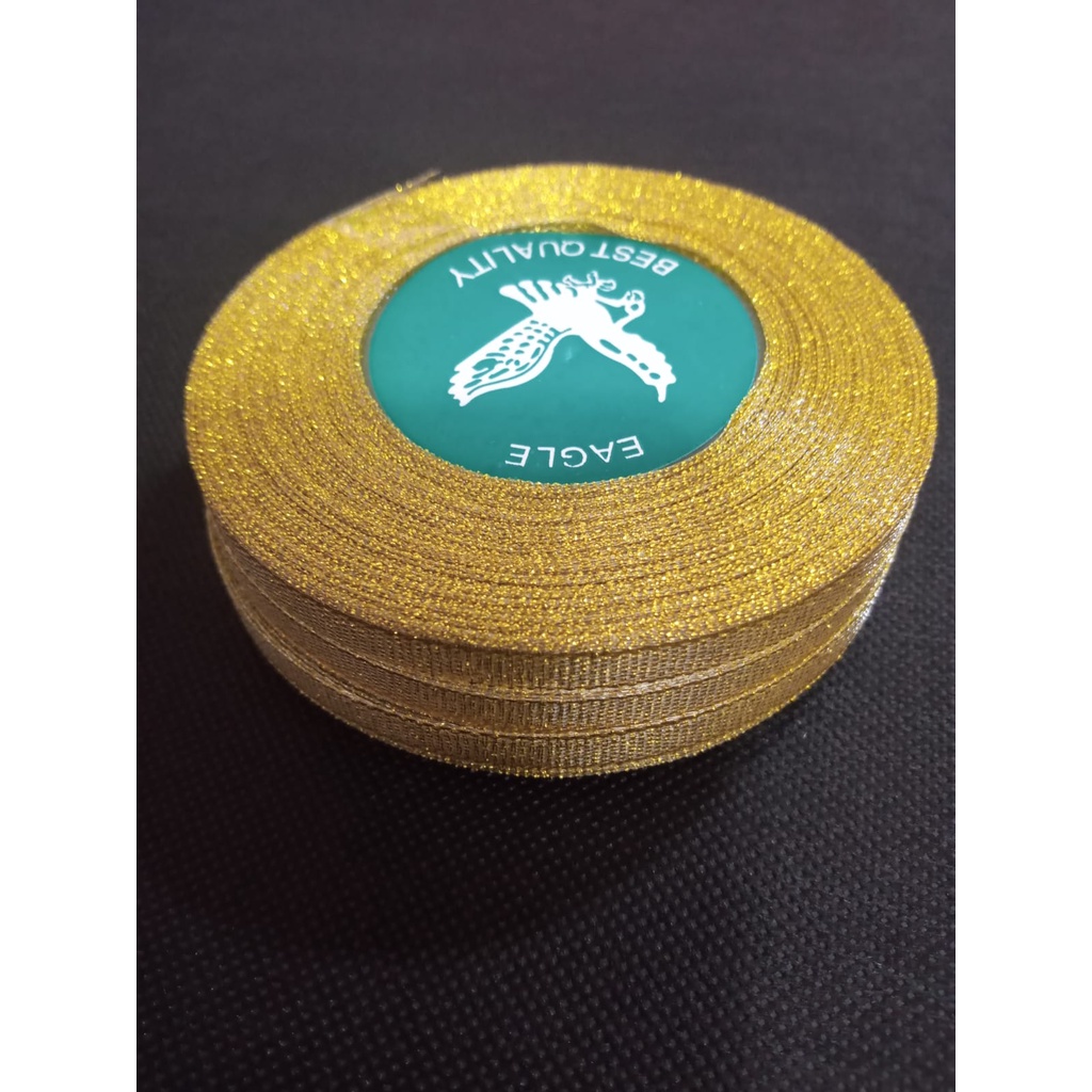 

Pita Glitter Gold Ukuran 1/4 inch/0,635 cm per roll