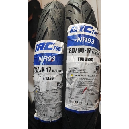 ( DOT-2026*SATRIA FU PAKET BAN RING 17 )BAN LUAR  IRC NR 93 uk 70/90-17 & 80/90-17 tubles ban std ba