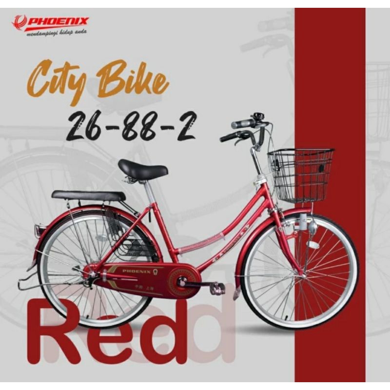 Sepeda keranjang dewasa PHOENIX 88 2 ukuran 24 & 26 inch CITY BIKE
