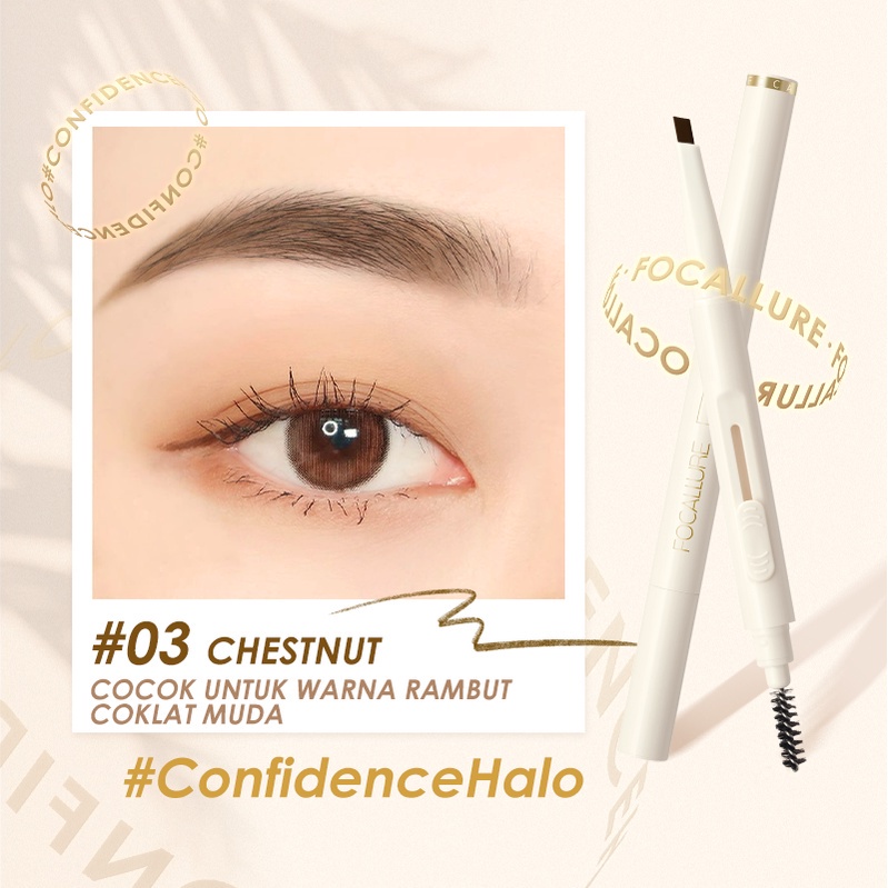 FOCALLURE Sliding Eyebrow Pencil #ConfidenceHalo pensil alis Lipstik Madam Kosmetik Lip Cream Matte  Original Lips FA202