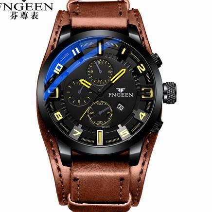 wr✻Seller JAM TANGAN PRIA IMPORT FNGEEN ORIGINAL KULIT COKLAT JAM007B7 MOINES COWOK BRANDED KOREA PA