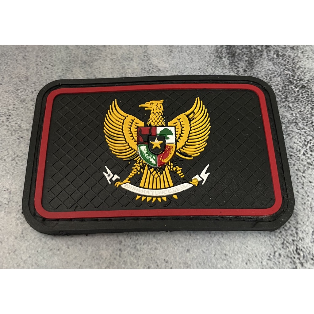 Patch Garuda (Kotak Hitam) - Patch Velcro Garuda Indonesia - Prepetan