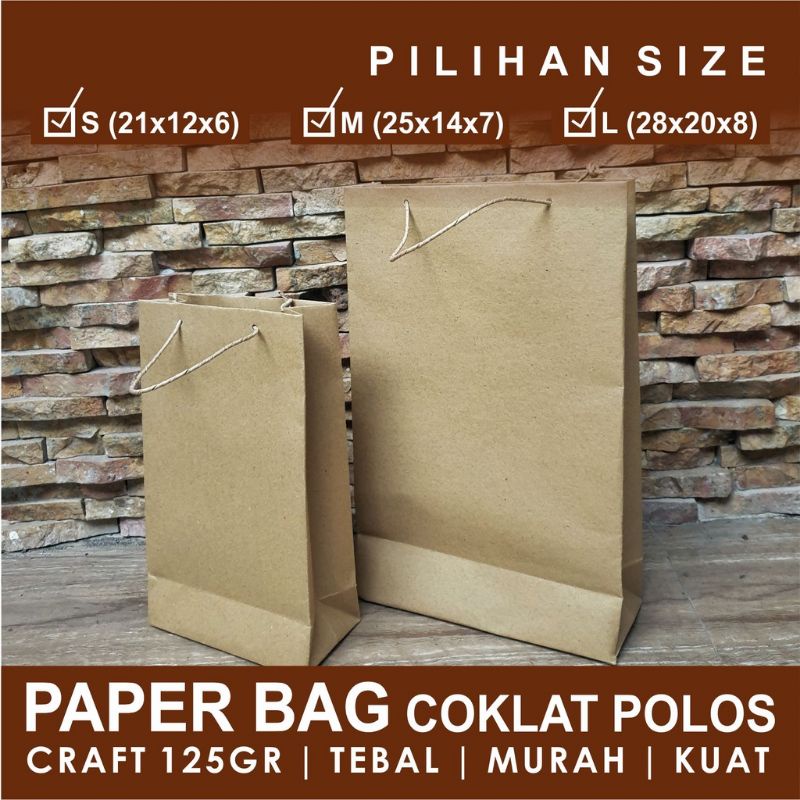 Jual Paper Bag Coklat Paper Bag Kertas Craft Paper Bag Shopee Indonesia