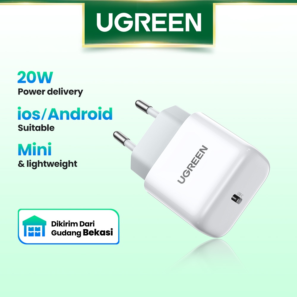 【Stok Produk di Indonesia】XIAOMI HUAWEI Ugreen Kepala Charger USB Tipe C 20W PD Fast Charging Untuk iPhone 14 13 pro Max 13 / 12 / 11 / XS / XS Max / XR / X / 8 / 7 plus / 8 / 7.0